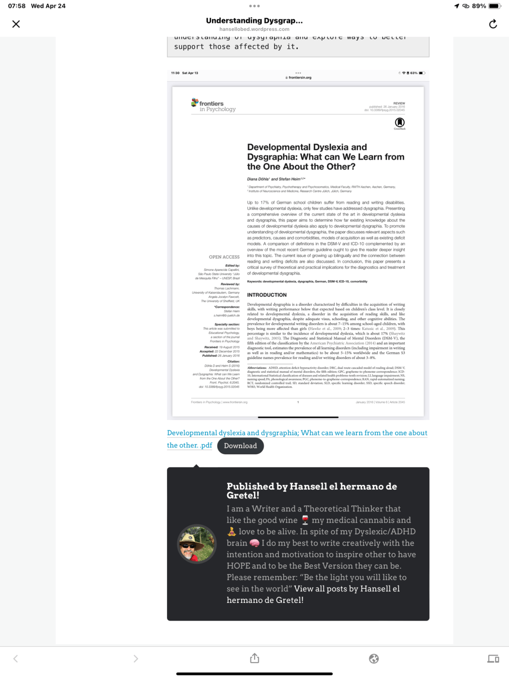 Understanding Dysgraphia… 🤔 by Hansell el Hermano de Gretel and Chat&nbsp;GPT!